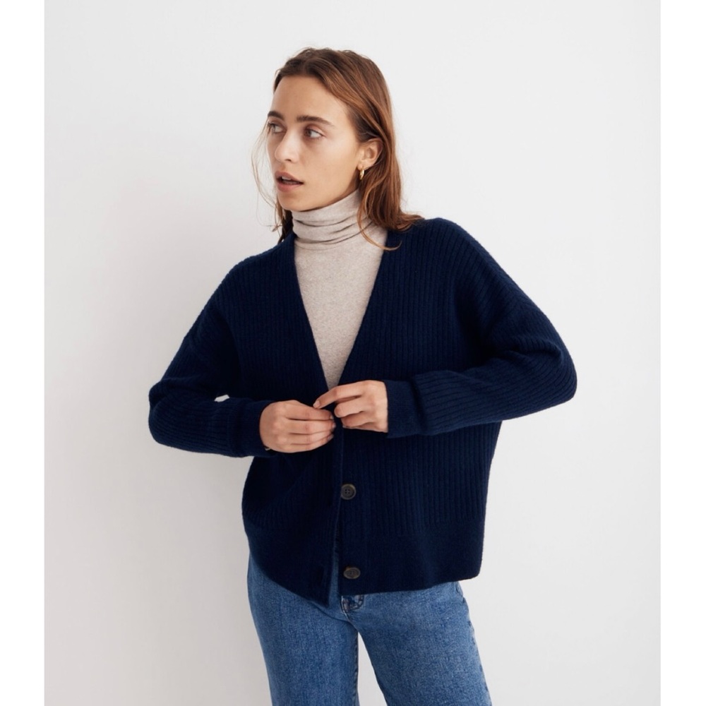 Madewell Cameron Ribbed Cardigan Sweater in Coziest Yarn! Sz S!